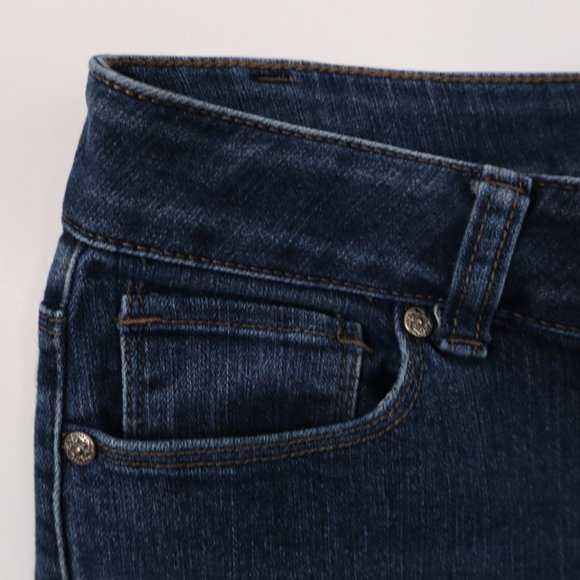 Roz & Ali 5 Pocket Straight leg Jeans Embroidered Pockets Blue Size 6 Average - Picture 4 of 11